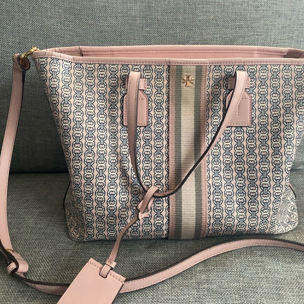 Tory Burch pink gemini link crossbody handbag